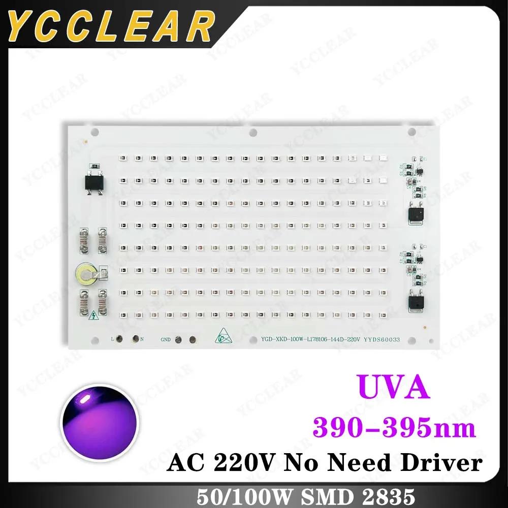  50W 100W UVA 395nm LED   ̹ ʿ AC 220V SMD 2835 COB ȭ  UV  